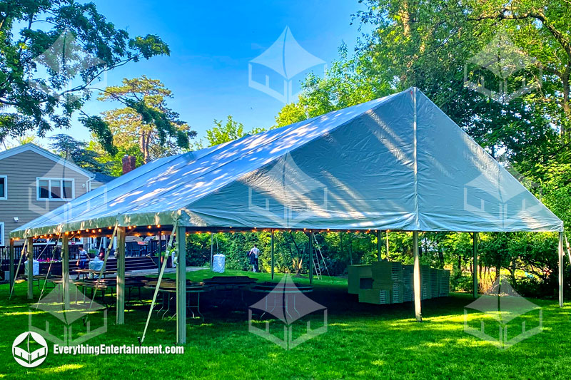 40x50 frame tent in backyard