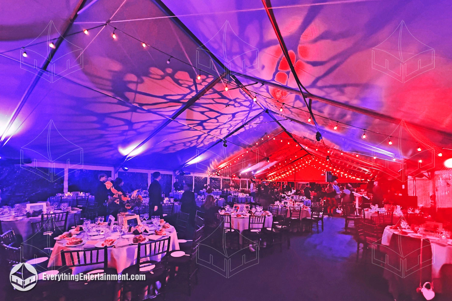Large 50x100 white gable ended frame tent for high-capacity event rentals
