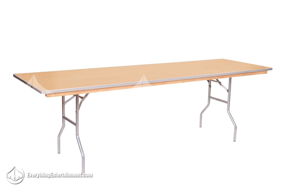 An 8 foot table on white background