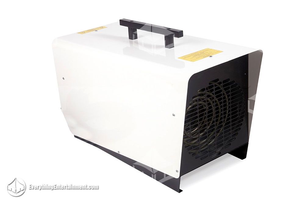 electric forced air heater on white background