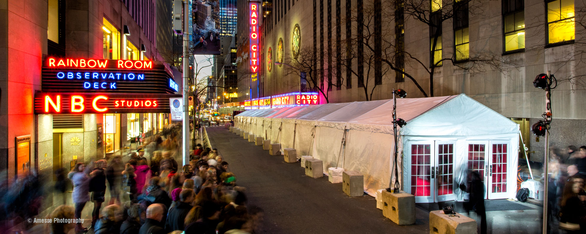 Interior of a tent at a New York City Red carpet