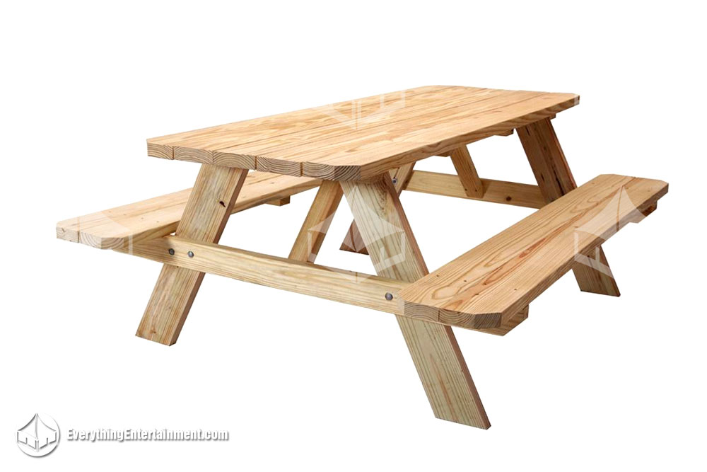 picnic table on white background