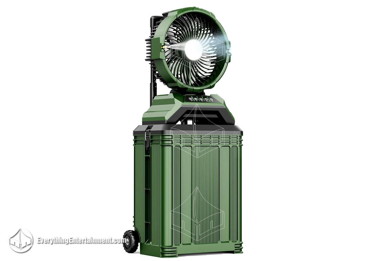 mini-port-a-cool small evaporative cooler inside tent.