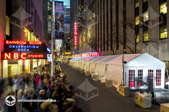 15x120 foot tent and floor at Radio City Music Hall for Musicares Awards Show