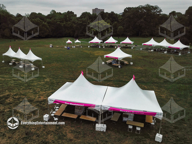 Multiple High Peak Tents for a Charity Walk in Prospect Park, Brooklyn, NY