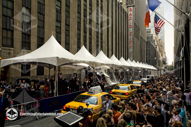 Many 20x20 high-peak marquee tents for red carpet arrivals in NYC.
