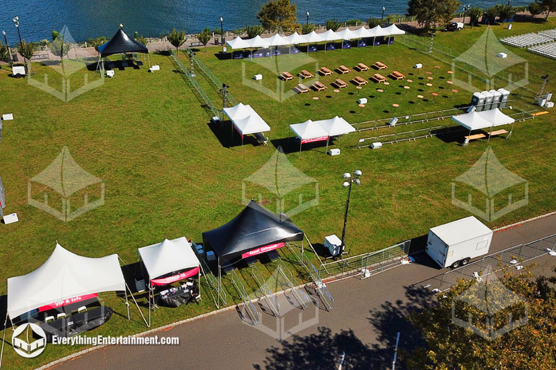 Pop-Up Tents, High Peak Tents, & Picnic Tables for Large Festival