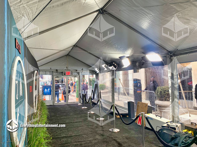 Interior of Tent for TV Show Premiere at the Paris Theater in NYC