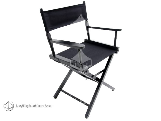Black Director chair on white background