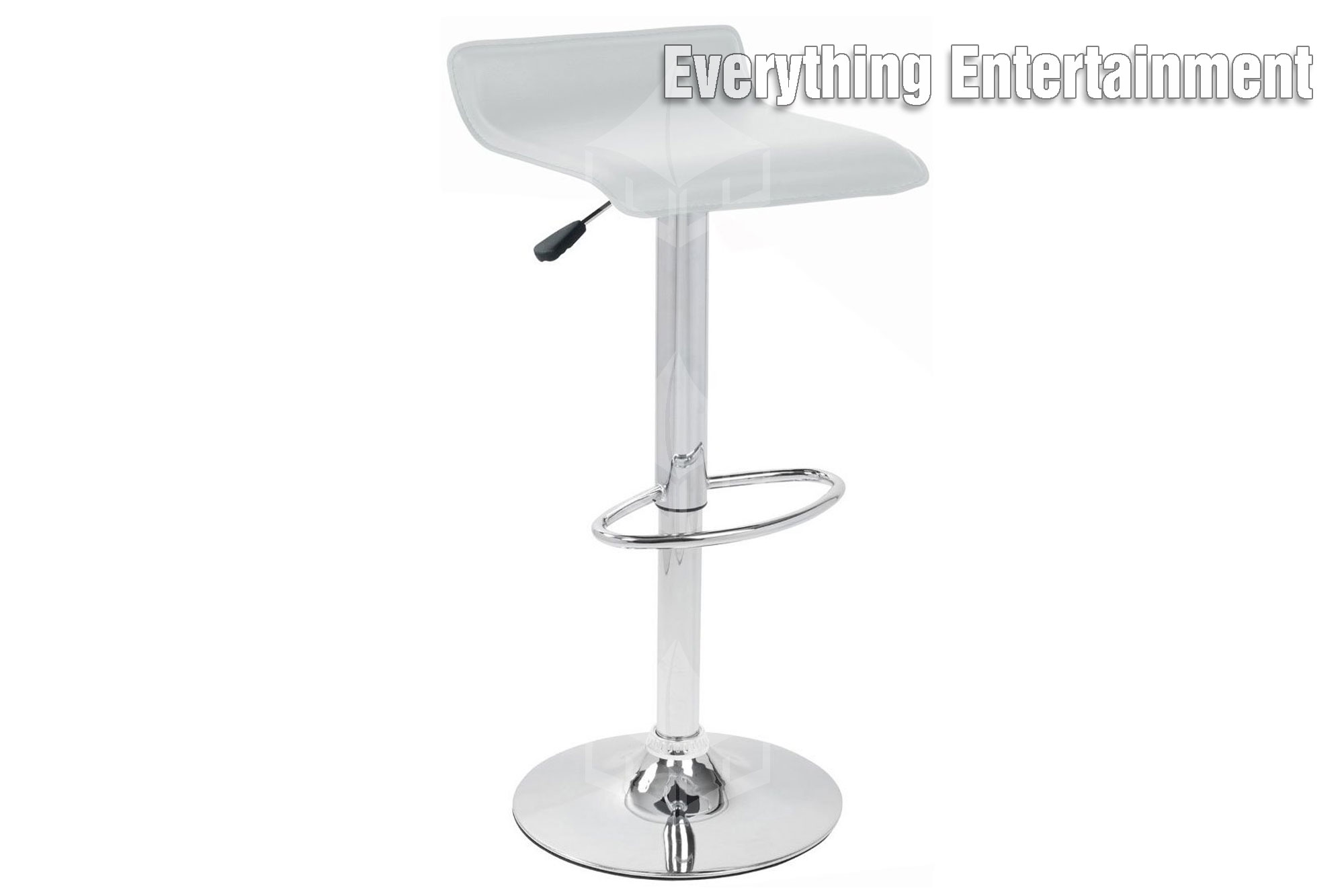 White leather stool on white background