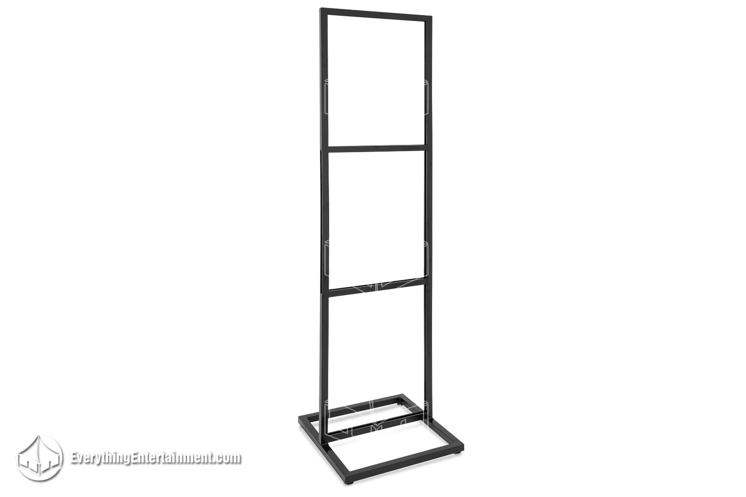 Triple Sign Holder with black frame on white background