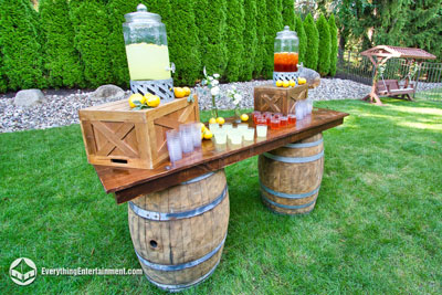 Picture of barrel table on grass